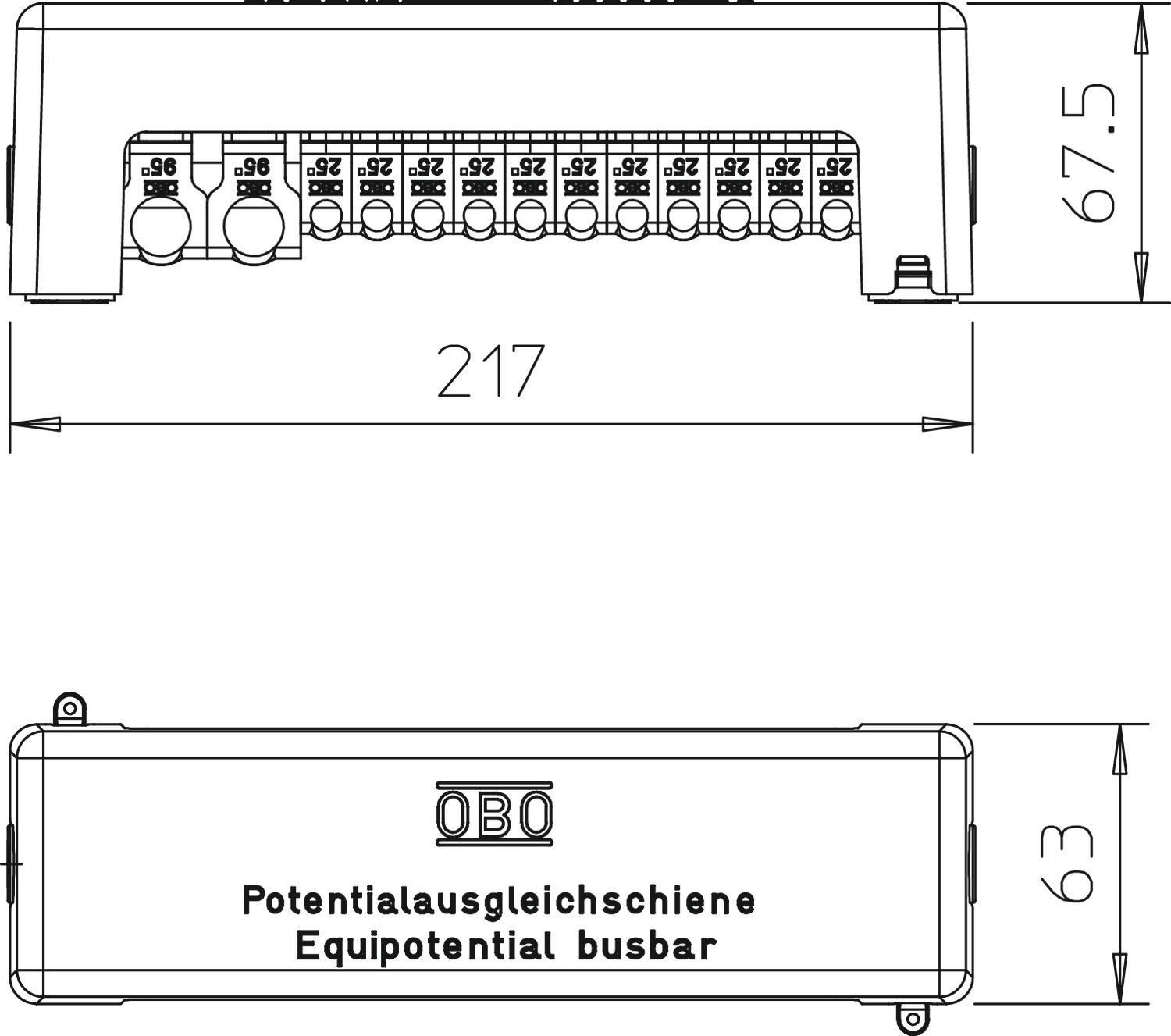 Obo Bettermann Equipotential bonding rail 1801 FIN 5015680 | Elektrika.lv