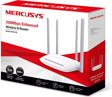 Mercusys Wireless Wi-fi router 300 Mbps, IEEE 802.11b, IEEE 802.11g, IEEE 802.11n, 1 WAN, 3x10/100M, Number of antennas 4 MW325R | Elektrika.lv