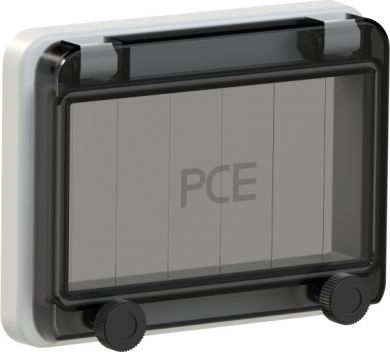 PCE Drošinātāju logs (uz eņģēm) 6 moduļi IP66 / IP67 pelēks 900606 | Elektrika.lv