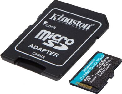 Kingston Atmiņas karte MEMORY MICRO SDXC 256GB UHS-I, W/ADAPTER, Melna SDCG3/256GB | Elektrika.lv