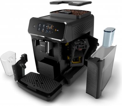 Philips Espresso kafijas automāts LatteGo Series 2200, 1500W, Kafijas pupiņu tvertne 0,275 L, Ūdens tvertne 1,8 L, melns EP2230/10 | Elektrika.lv