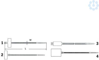 Haupa Kabeļu saites, 130x2,5mm, ar birku 28x20mm, baltas 262842 | Elektrika.lv