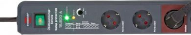 Brennenstuhl Pagarinātājs Master-slave 3m 8 rozetes H05VV-F 3G1.5, ar 19 500A pārsprieguma aizsardzību, ar slēdzi, melns 1159490936 | Elektrika.lv