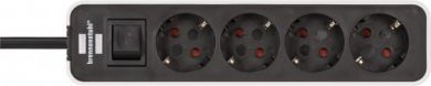 Brennenstuhl Pagarinātājs Ecolor 1.5m 4 rozetes H05VV-F 3G1.5, ar slēdzi, balts/melns 1153240020 | Elektrika.lv