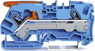 Wago 2-проводная проходная клемма с рычагом и Push-in CAGE CLAMP, 6mm2 синяя 2106-1204 | Elektrika.lv