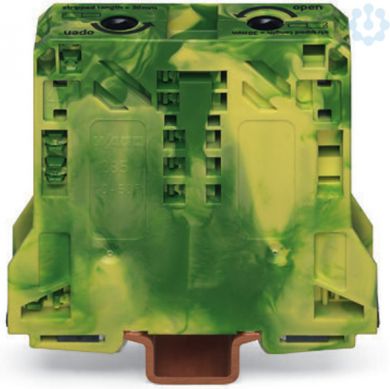 Wago 2-проводная проходная клемма 50 mm² желто-зеленая 285-157 | Elektrika.lv