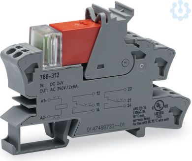 Wago Relay module 12VDC 2 cont./15mm 788-311 | Elektrika.lv