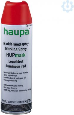 Haupa Marķēšanas aerosols HUPmark 500ml sarkans, fosforescējošs, izcili spožs, ātri žūstošs, izturīgs pret noberšanu 170140 | Elektrika.lv