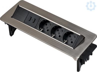 Brennenstuhl Indesk Power USB pagarinātājs darbvirsmai, 3 rozetes + 2xUSB, 2m 1396200113 | Elektrika.lv