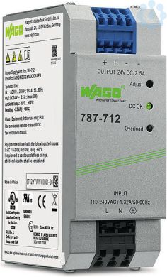 Wago Power supply 1-phase; 24 VDC 2.5 A 787-712 | Elektrika.lv
