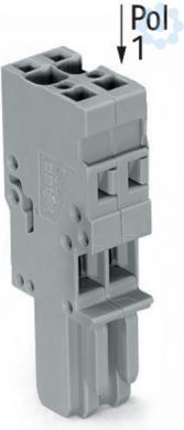 Wago 1-conductor female connector; CAGE CLAMP®; 4 mm²; Pin spacing 5 mm; 2-pole; 4,00 mm²; gray 769-102 | Elektrika.lv