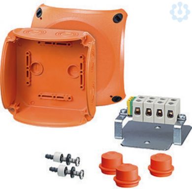 Hensel Огнестойкая коробка FK 0606 130x130x77мм E90 IP65/66 оранжевая с клеммой 62000183 | Elektrika.lv