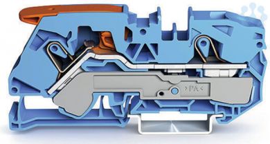 Wago 2-проводная проходная клемма с рычагом и Push-in CAGE CLAMP, 16mm2 синяя 2116-1204 | Elektrika.lv