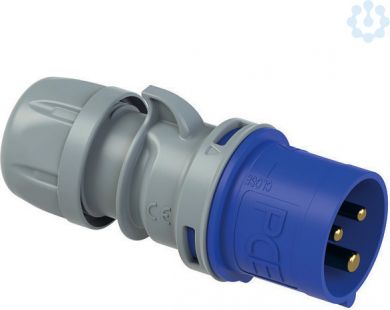 PCE Industrial Plug 3x32A (2P+PE) IP44 6h turbo SHARK blue/grey 023-6TT | Elektrika.lv