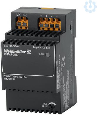 Weidmuller Блок питания PRO INSTA 30W 24VDC/1,3A 2580190000 | Elektrika.lv