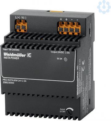 Weidmuller Блок питания PRO INSTA 60W 24VDC/2,5A 2580230000 | Elektrika.lv
