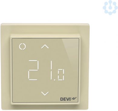 DEVI Thermoregulator DEVIreg Smart, +5...+45 °C, floor and room sensor, 16 A, WiFi Ivory color 140F1142 | Elektrika.lv