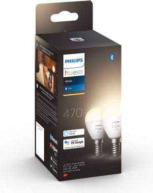 Philips Hue LED Spuldzes E14 P45 5.7W White 2 gab. 929002440604 | Elektrika.lv