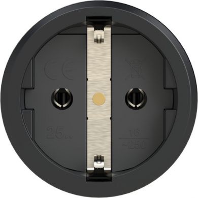 PCE 3-way rubber connector Schuko with lid 16A 250V 3p (2P+E) IP44, black 25311-s | Elektrika.lv