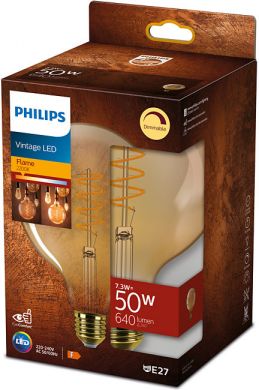 Philips LED bulb 7,3W (50W) E27 G120 922 GOLD SP 640Lm 929003061868 PL1 | Elektrika.lv
