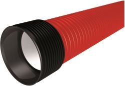 Evopipes Dubultsienu kabeļu aizsargcaurule EVOCAB SUPER HARD D=110mm/6m sarkana 1250N 2030011006004D08013 | Elektrika.lv