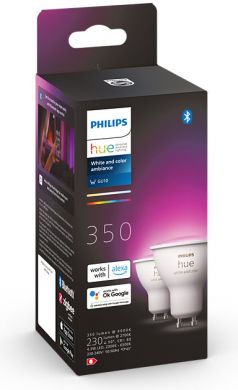 Philips Hue LED Spuldzes GU10 4.3W GU10 2gab. White and Colour Ambiance 929001953112 | Elektrika.lv
