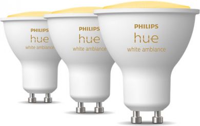 Philips Hue LED Bulbs 4.3W GU10 White Ambiance 3 gab. 929001953312 | Elektrika.lv