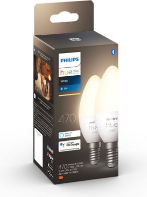 Philips Hue LED spuldzes E14 5.5W B39 EU White 2gab. 929003021102 | Elektrika.lv