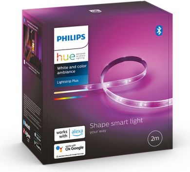 Philips Hue LED Lightstrip Plus V4 base kit, 2 m White and Color Ambiance 929002269101 | Elektrika.lv