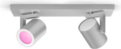 Philips Hue Argenta spot lamp, aluminium 2x5.7W White and Colour Ambiance 5062248P7 915005762401 | Elektrika.lv