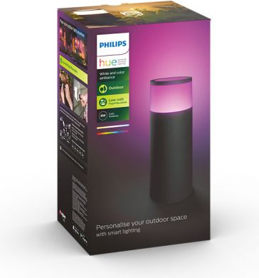 Philips Hue Calla pedestal black 1x8W SELV ext. White and color ambiance 1742030P7 915005630301 | Elektrika.lv