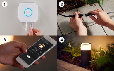 Philips Hue Calla pedestal black 1x8W SELV ext. White and color ambiance 1742030P7 915005630301 | Elektrika.lv