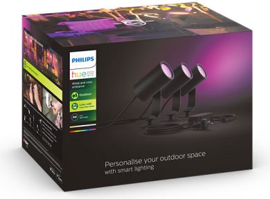Philips Hue Lily base unit spike, black 3x8W SELV White and color ambiance 1741430P7 915005629701 | Elektrika.lv