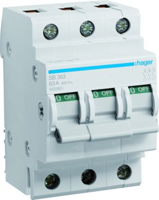 Hager Switch disconnector 63A 3P SB363 | Elektrika.lv