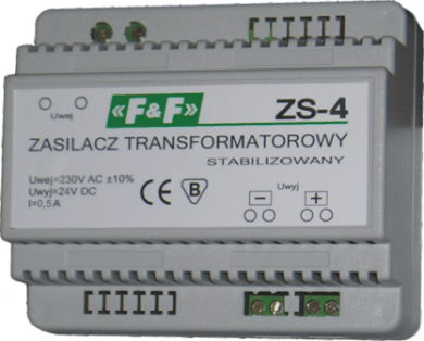F&F ZS-1-6 Impulsa barošanas bloks; 230V AC 5, 12, 15, 18, 24, 48 V DC, P=12W, 6 mod. ZS-1-6 | Elektrika.lv