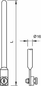 Obo Bettermann Молниеприемный/заземляющий стержень с соединительным выступом и заземлителем, L=1500мм, Ø16мм, 101 G1500 5402158 | Elektrika.lv