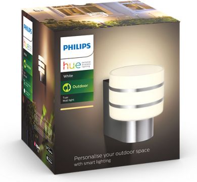 Philips Hue Tuar Sienas lampa inox 1x9W 230V White 1740447P0 915005561501 | Elektrika.lv