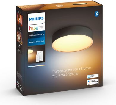 Philips Hue Enrave S griestu lampa, melna White Ambiance + Dimmer 4115830P6 915005996501 | Elektrika.lv