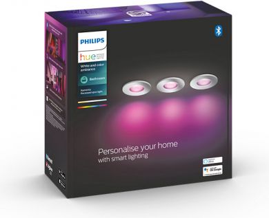 Philips Hue Xamento встраиваемый светильник, хром 3x5.7W White and color ambiance 929003074801 | Elektrika.lv