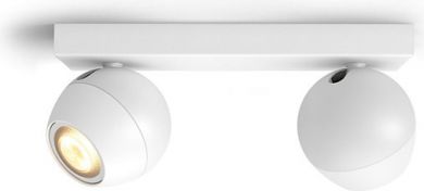 Philips Hue BUCKRAM dubultais prožektors, balts 2x5.5W White Ambiance + Dimmer 929003047801 | Elektrika.lv