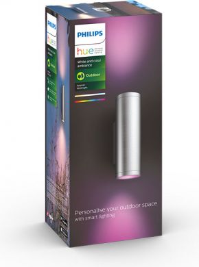 Philips Hue Appear outdoor wall luminaire 2x8W inox White and color ambiance 1746347P7 915005976301 | Elektrika.lv