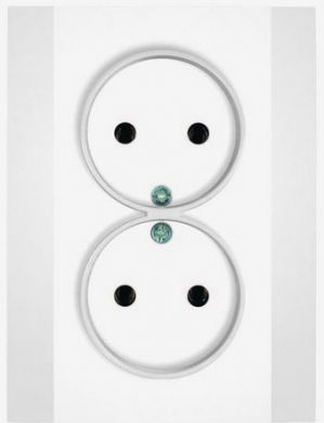 Hager Double socket outlet, white 16A 250V 22002702 22002702 | Elektrika.lv