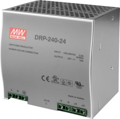Mean Well DR240-24(230/24V-10A) impulsa barošanas bloks DRP240-24-001 | Elektrika.lv