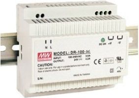 Mean Well DR100-12 (230/12V-7.5A) Impuls power supply for DIN DR100-12-001 | Elektrika.lv