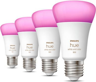 Philips Hue LED Spuldzes E27 6.5W A60 4 gab. White and color ambiance 929002489604 | Elektrika.lv