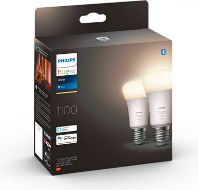 Philips Hue LED Spuldze 9.5W A60 E27 EU White 2gab. 929002469205 | Elektrika.lv