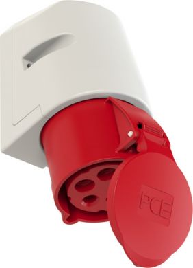 PCE Wall socket outlet 5x32A (3P+N+PE) 6h IP44 red 125-6 | Elektrika.lv