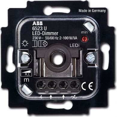 ABB LED Regulātors gaismai dimmers, mehanīsms 2-100W  6523U-102-500 2CKA006512A0335 | Elektrika.lv