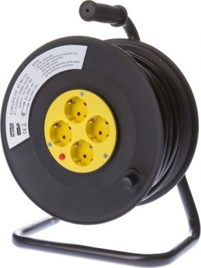 REML Rūpnīca Cable reel with protection 4 sockets 40m black 831584090 | Elektrika.lv