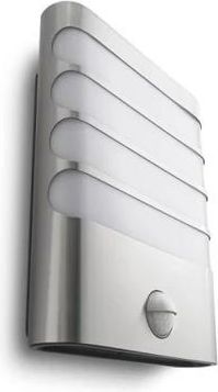 Philips Wall lamp RACCOON 17274/47/16 LED 3W MASSIVE inox IP44 with motion sensor 172744716 PL1 | Elektrika.lv